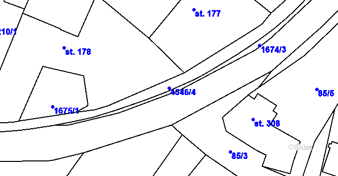 Parcela st. 4546/4 v KÚ Budišov, Katastrální mapa