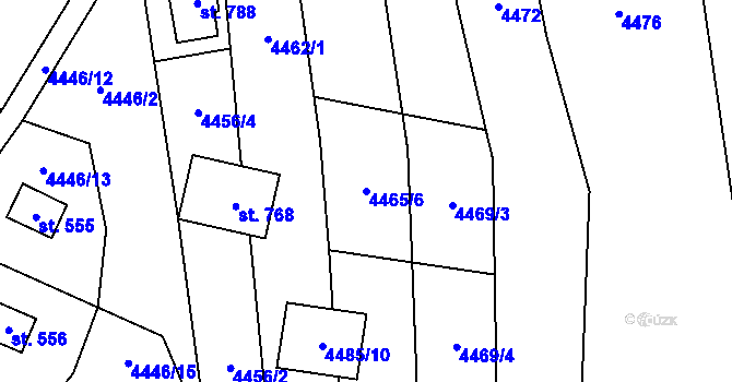 Parcela st. 4465/6 v KÚ Budišov, Katastrální mapa