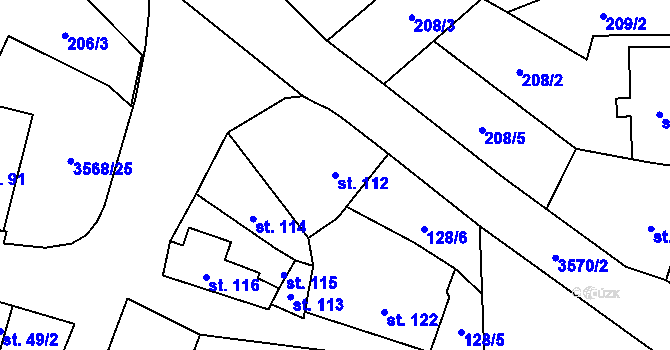 Parcela st. 112 v KÚ Budišov nad Budišovkou, Katastrální mapa