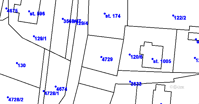 Parcela st. 173/1 v KÚ Budišov nad Budišovkou, Katastrální mapa