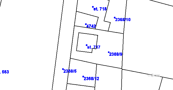 Parcela st. 717 v KÚ Budišov nad Budišovkou, Katastrální mapa