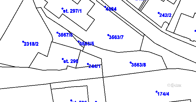 Parcela st. 244/3 v KÚ Budišov nad Budišovkou, Katastrální mapa
