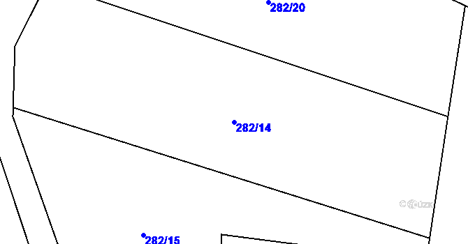 Parcela st. 282/14 v KÚ Budišov nad Budišovkou, Katastrální mapa