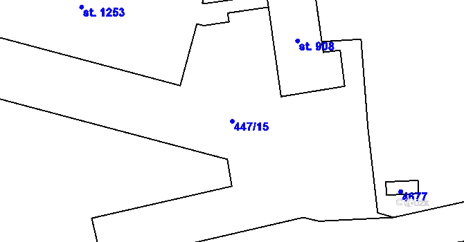 Parcela st. 447/15 v KÚ Budišov nad Budišovkou, Katastrální mapa