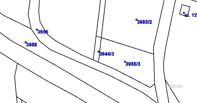 Parcela st. 3944/3 v KÚ Budišov nad Budišovkou, Katastrální mapa