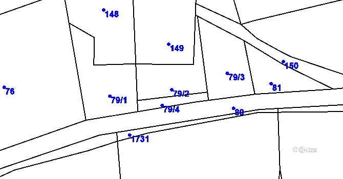 Parcela st. 79/2 v KÚ Guntramovice, Katastrální mapa