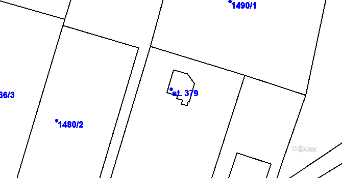 Parcela st. 379 v KÚ Budišovice, Katastrální mapa