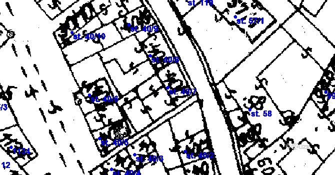 Parcela st. 40/7 v KÚ Budkov, Katastrální mapa