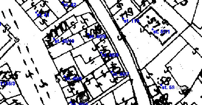 Parcela st. 40/8 v KÚ Budkov, Katastrální mapa