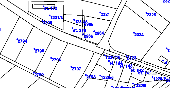 Parcela st. 2117/19 v KÚ Budkov, Katastrální mapa