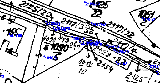 Parcela st. 240 v KÚ Budkov, Katastrální mapa