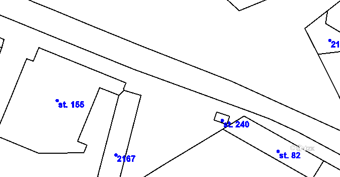 Parcela st. 2117/3 v KÚ Budkov, Katastrální mapa