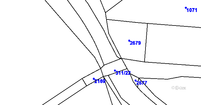 Parcela st. 2117/6 v KÚ Budkov, Katastrální mapa