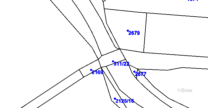 Parcela st. 2117/7 v KÚ Budkov, Katastrální mapa
