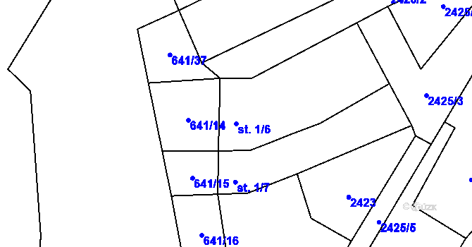 Parcela st. 1/6 v KÚ Budkovice, Katastrální mapa