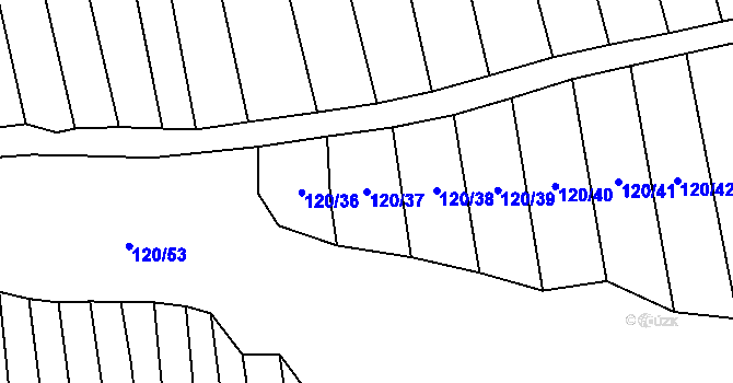 Parcela st. 120/37 v KÚ Budkovice, Katastrální mapa