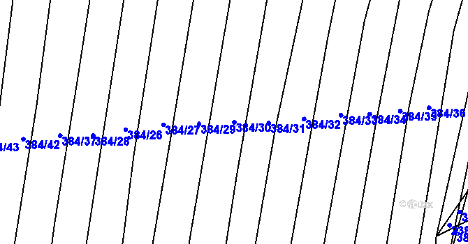 Parcela st. 384/30 v KÚ Budkovice, Katastrální mapa