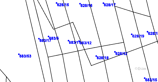 Parcela st. 683/12 v KÚ Budkovice, Katastrální mapa