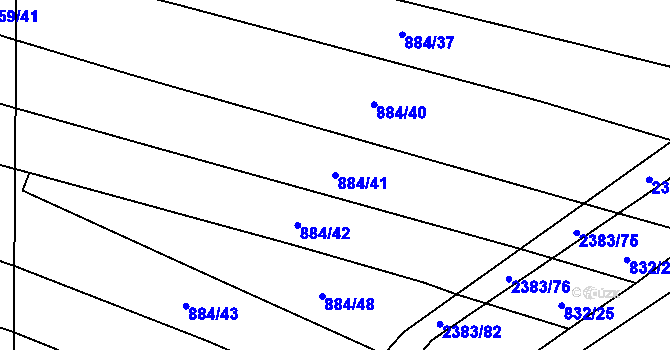 Parcela st. 884/41 v KÚ Budkovice, Katastrální mapa