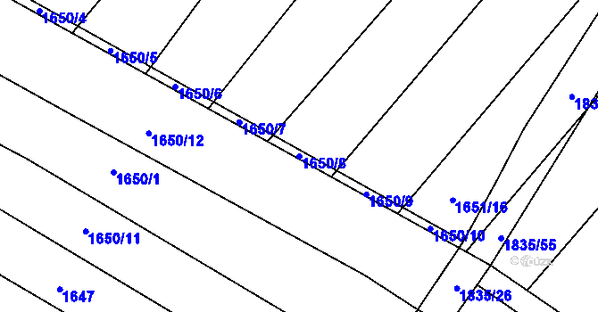 Parcela st. 1650/8 v KÚ Budkovice, Katastrální mapa