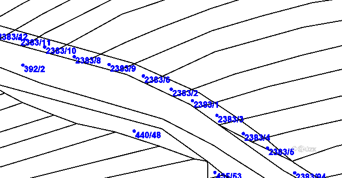 Parcela st. 2383/2 v KÚ Budkovice, Katastrální mapa