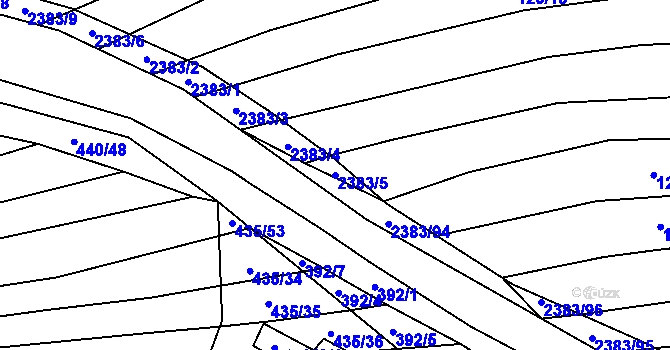 Parcela st. 2383/5 v KÚ Budkovice, Katastrální mapa