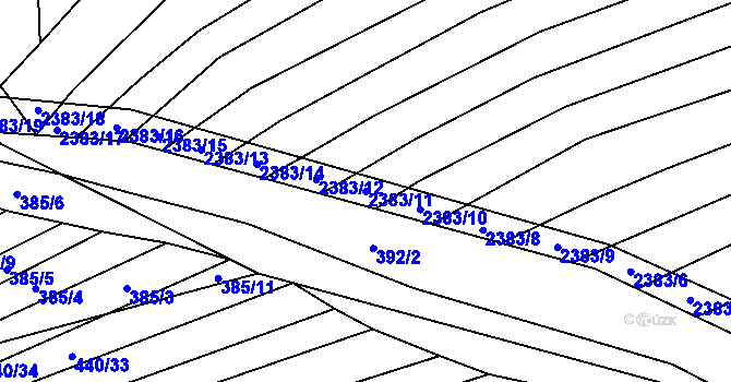 Parcela st. 2383/11 v KÚ Budkovice, Katastrální mapa