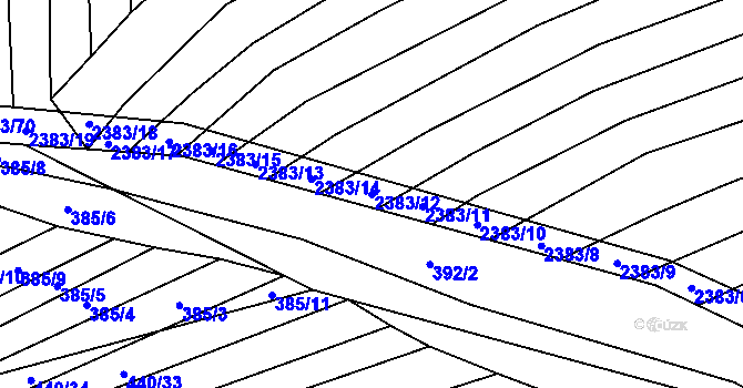 Parcela st. 2383/12 v KÚ Budkovice, Katastrální mapa