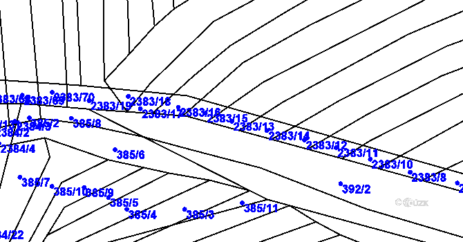 Parcela st. 2383/13 v KÚ Budkovice, Katastrální mapa