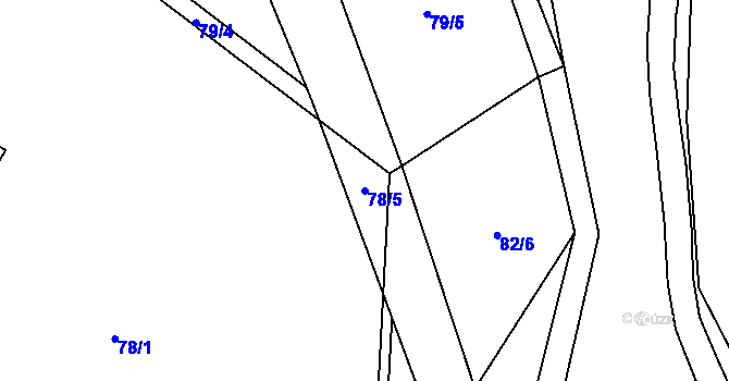 Parcela st. 78/5 v KÚ Budyně, Katastrální mapa