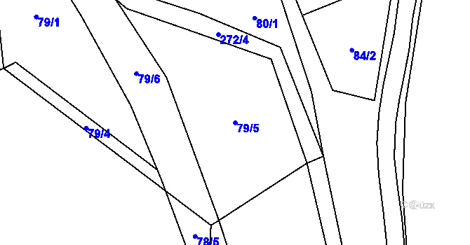 Parcela st. 79/5 v KÚ Budyně, Katastrální mapa
