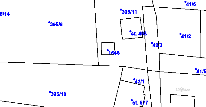 Parcela st. 419 v KÚ Budyně nad Ohří, Katastrální mapa