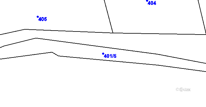Parcela st. 401/5 v KÚ Budyně nad Ohří, Katastrální mapa