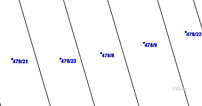 Parcela st. 478/8 v KÚ Budyně nad Ohří, Katastrální mapa