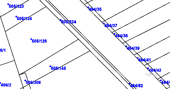 Parcela st. 505/225 v KÚ Buchlovice, Katastrální mapa