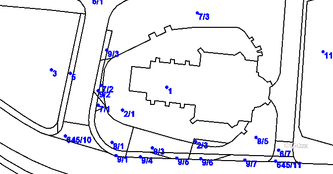 Parcela st. 1 v KÚ Buchlovice, Katastrální mapa