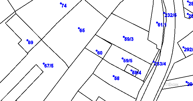 Parcela st. 60 v KÚ Buchlovice, Katastrální mapa