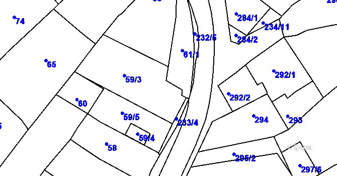 Parcela st. 61/3 v KÚ Buchlovice, Katastrální mapa