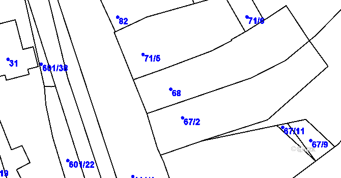 Parcela st. 68 v KÚ Buchlovice, Katastrální mapa