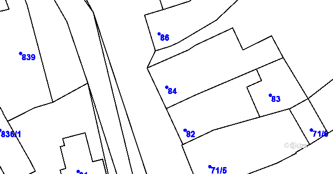 Parcela st. 84 v KÚ Buchlovice, Katastrální mapa