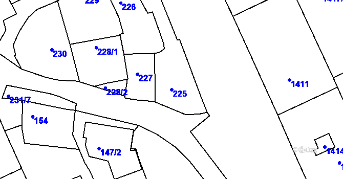Parcela st. 225 v KÚ Buchlovice, Katastrální mapa