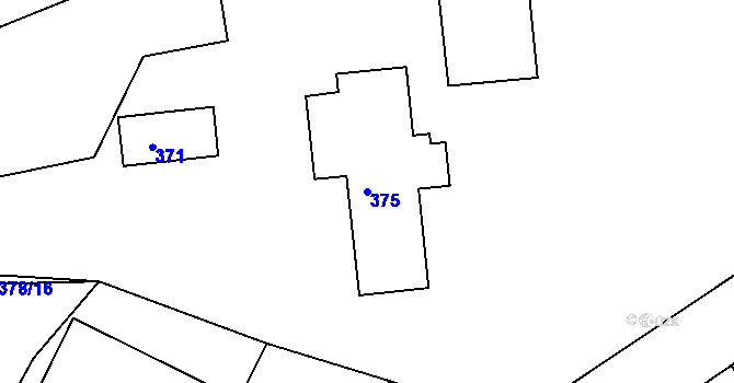 Parcela st. 375 v KÚ Buchlovice, Katastrální mapa