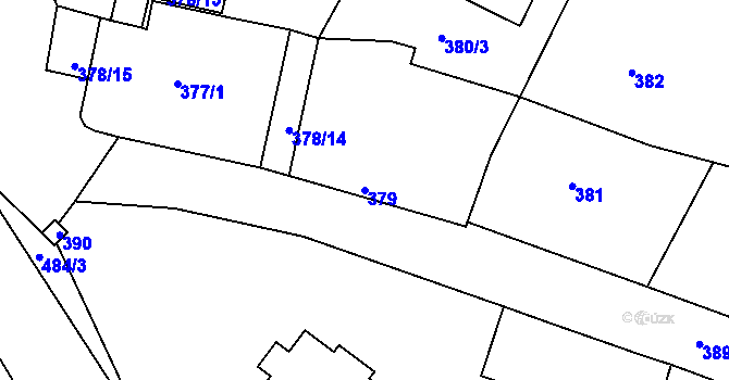 Parcela st. 379 v KÚ Buchlovice, Katastrální mapa
