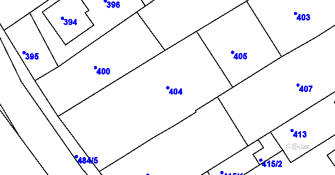 Parcela st. 404 v KÚ Buchlovice, Katastrální mapa