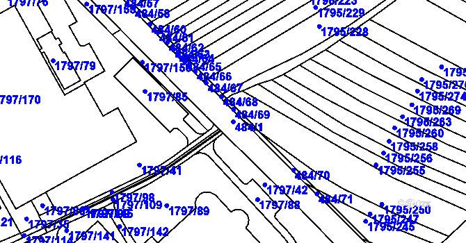 Parcela st. 484/1 v KÚ Buchlovice, Katastrální mapa
