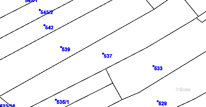 Parcela st. 537 v KÚ Buchlovice, Katastrální mapa