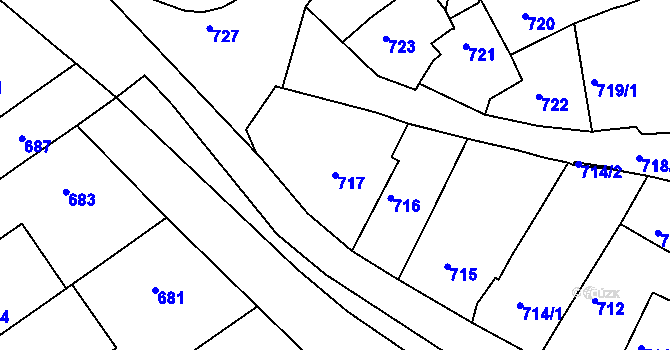 Parcela st. 717 v KÚ Buchlovice, Katastrální mapa