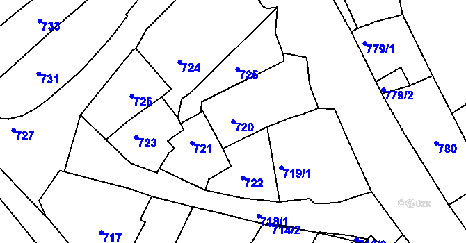 Parcela st. 720 v KÚ Buchlovice, Katastrální mapa