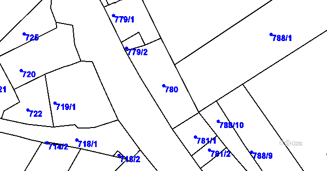 Parcela st. 780 v KÚ Buchlovice, Katastrální mapa