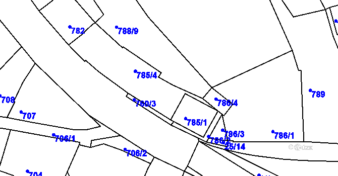 Parcela st. 785/2 v KÚ Buchlovice, Katastrální mapa